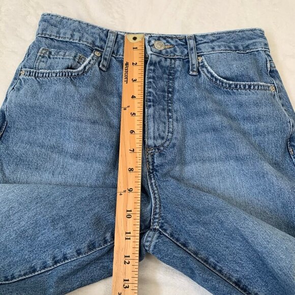 Forever21‎ high rise button fly distressed boyfriend medium wash denim jeans - Picture 10 of 11